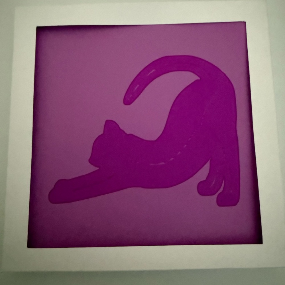5x5” mini Purple Cat Silhouette Wall Art original ink painting gallery cool new